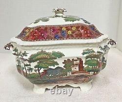 Spode Delft Tower Pattern Tureen with Lid 9.75 x 8.25 x 12 Tall