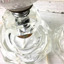 St. Clair paperweight boudoir lamp pair art glass trumpet flower lamp