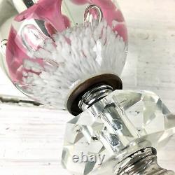 St. Clair paperweight boudoir lamp pair art glass trumpet flower lamp