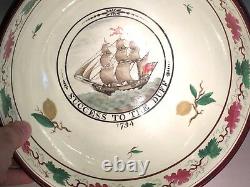 Staffordshire Creamware Liverpool Polychrome Bowl Duff Missionary Ship 1794