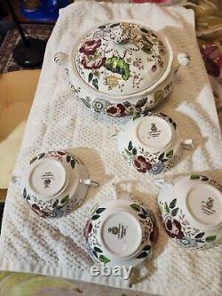 Stanway 6 Piece Beautiful Floral Serving Pot And 4 Bowls England