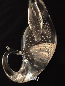 Steuben Art Crystal Crystal Dragon with Controlled Bubbles