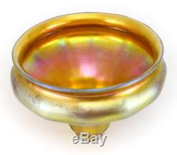 Steuben Art Glass Lamp Shade c1920 Gold Aurene Iridescent glass, subtly fluted