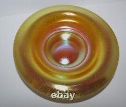 Steuben Art Glass Shape #3265 Gold Calcite Iridescent Bowl 1305