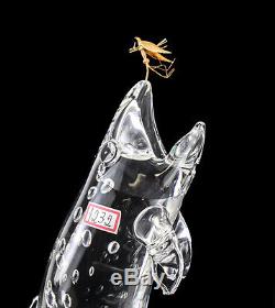 Steuben Art Glass Trout, 18K Gold Fly Statuette By James Houston #1022 Signed