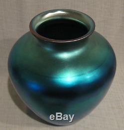 Steuben Blue Aurene 10 1/2 Vase # 2688