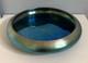 Steuben Blue Aurene # 2586 Footed Low Bowl Iridescent Glass Signed Vintage