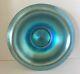 Steuben Blue Aurene Center Art Glass Dish Bowl