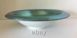 Steuben Blue Aurene Center Art Glass Dish Bowl