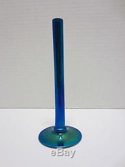 Steuben Blue Aurene Stick Vase Circa 1910