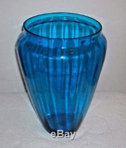 Steuben Celeste Blue Art Glass Large Vase