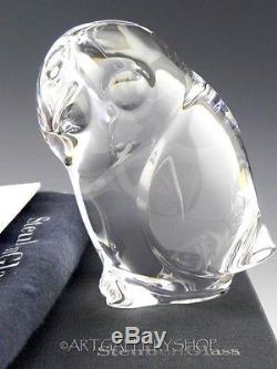 Steuben Crystal Art Glass Figurine 4 PESSIMIST OWL BIRD Rare with Box Booklet