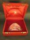 Steuben Crystal Concentric Circles Pyramid Sculpture Paperweight in Red Box