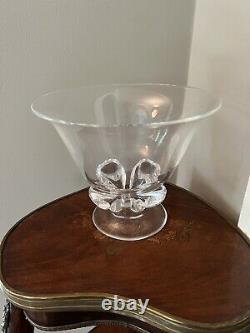 Steuben Crystal Glass Pedestal Bowl Signed. 8 X 6-1/2. Mint Condition