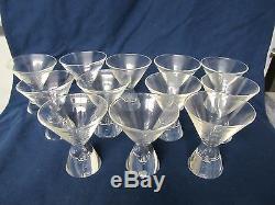 Steuben Crystal Teardrop Cocktail Martini Stems Excellent Appear Unused Cond