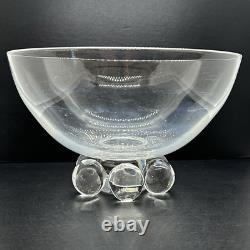 Steuben Designed by John Dreves Design Clear Crystal Ball Footed 9 Signed