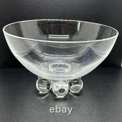 Steuben Designed by John Dreves Design Clear Crystal Ball Footed 9 Signed