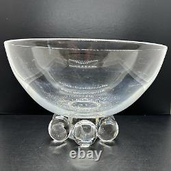 Steuben Designed by John Dreves Design Clear Crystal Ball Footed 9 Signed