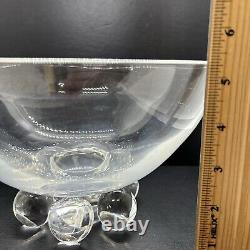 Steuben Designed by John Dreves Design Clear Crystal Ball Footed 9 Signed