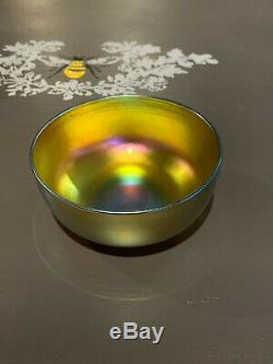 Steuben Gold Aurene Art Glass Iridescent Finger Bowl And Underplate 818 Signed