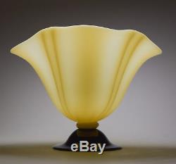 Steuben Ivory & Black Grotesque Vase