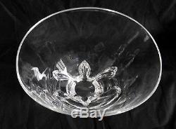 Steuben LARGE heavy clear art glass footed oval bowl signed FREE SHIPPING