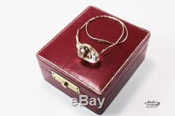 Steuben Rose Rosebud Glass 14k Yellow Gold Necklace Pendant Choker, Original Box