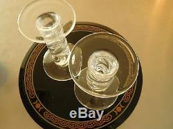 Steuben Twist Glass Candle Set with Twist pedestal Bowl