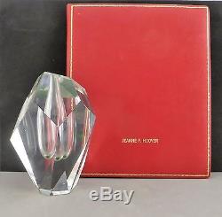Steuben Vase Ornamental Cut Glass Prism Design-Signed-Original Papers-Vintage