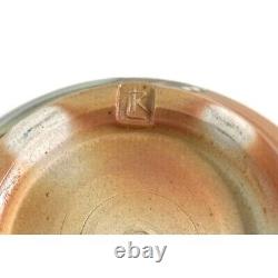 Studio Pottery Covered Bowl with Handle Signed Stamped Functional Art Glazed 8.5