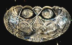 Stunning Early American Brilliant Period Deep Cut Crystal Bowl