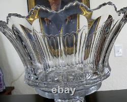 Stunning Large Heisey 15 Punch Bowl with stand & 16 cups Colonial 300 Pattern