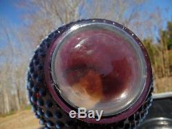 Stunning Rare Fenton Plum Opalescent Hobnail 7 Piece Water Set / Ice Lip Pitcher