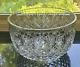 Stunning Vintage Large Crystal Cut Glass Punch Bowl 11 inches Centerpiece
