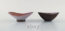 Sven Hofverberg (1923-1998) Swedish ceramist. Two unique glazed ceramic bowls