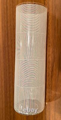 Sydney Cash Rare Design 2000 for MOMA New York Glass Bud Vase Optical Art White