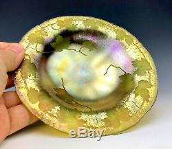 TIFFANY STUDIOS New York Intaglio Cut Gold Favrile Onionskin Glass Tazza c. 1910