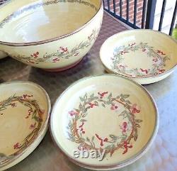 T Comme Terre De Provence 6 Piece Pasta Or Salad Set Hand Painted Terra Cotta