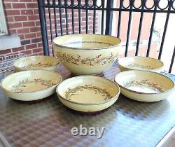 T Comme Terre De Provence 6 Piece Pasta Or Salad Set Hand Painted Terra Cotta