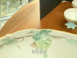 T & V Limoges France 14 Punch Bowl Stand And 6 Footed Punch cups