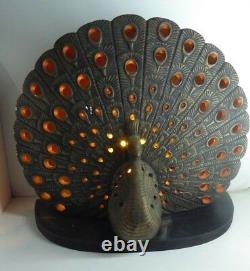 Tacaks Pottery Australian Studio Ceramic Peacock Lamp Retro Vintage