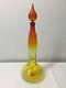 Tall Amberina Blenko Art Glass Genie Decanter designed by W Husted. Mid Century