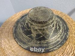 Textural Artisan Pottery Bowl Geometric Pattern