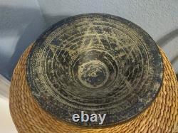 Textural Artisan Pottery Bowl Geometric Pattern