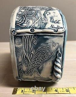 The Swallow Kingdom Art Handmade Bowl Studio Pottery Marta Olson Signed RARE