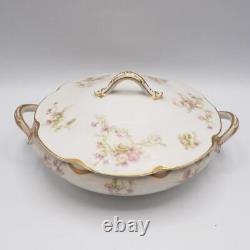 Theodore Haviland Limoges France Covered Round Vegetable Dish Bowl