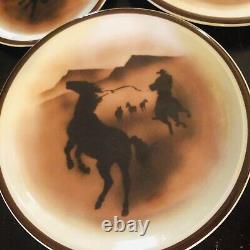 Thomas Norby Montana Lifestyles Cowboy & Horses Plate Bowl Cup Set VERY RARE
