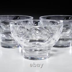 Three (3) Christofle France Cluny Crystal Dessert Bowls, 2.5 x 3.75