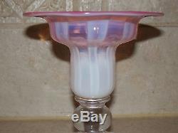 Tiffany Art Glass Pastel Candlestick 4 1/2 Excellent
