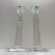 Tiffany & Co Candle Sticks. Pair of 10 in Tall Designer Crystal Candle Holders